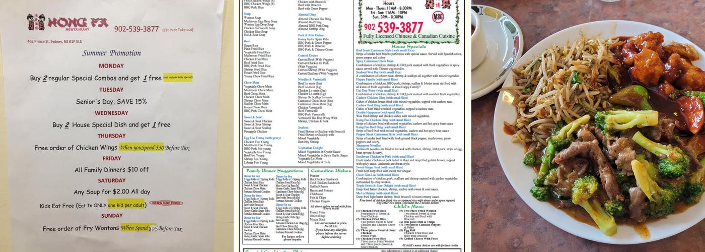 Hong Fa Restaurant Menu