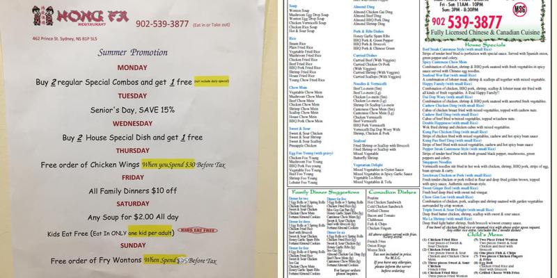 Hong Fa Restaurant Menu