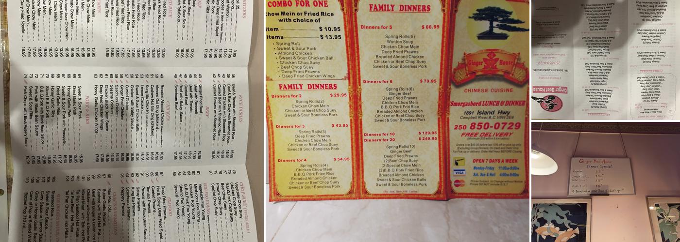 Ginger Beef House Menu