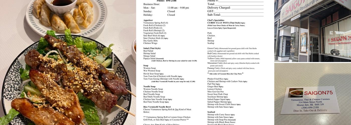 Saigon 75 Menu