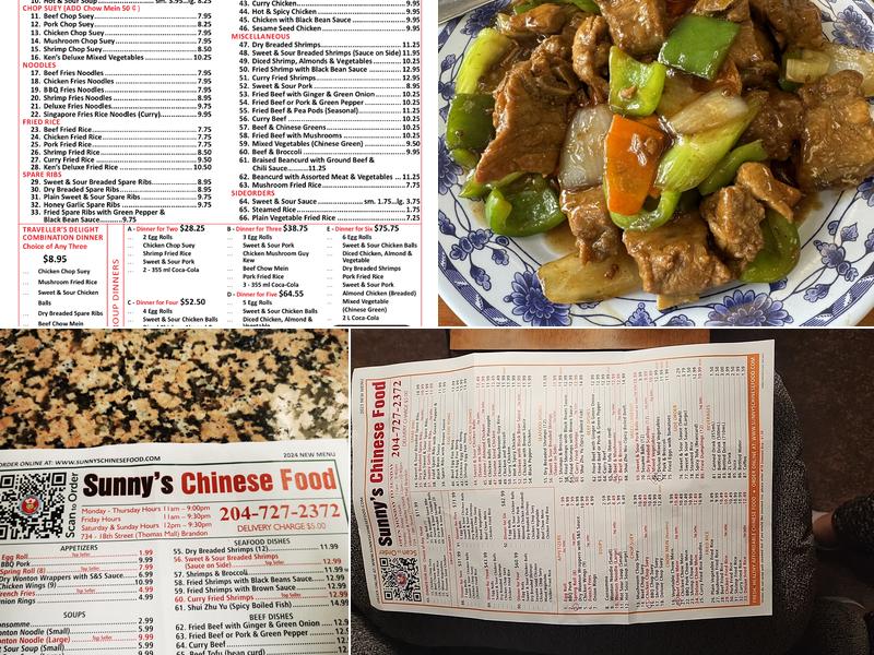 Sunny's Chinese Food Menu