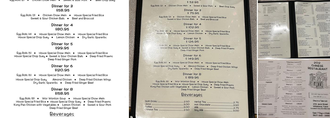 202 Chinese Menu
