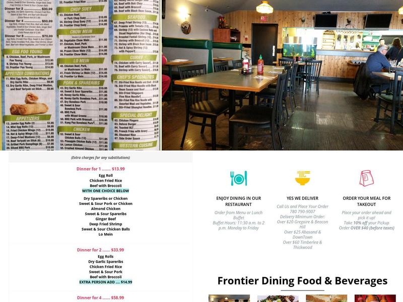 Frontier Dining Menu