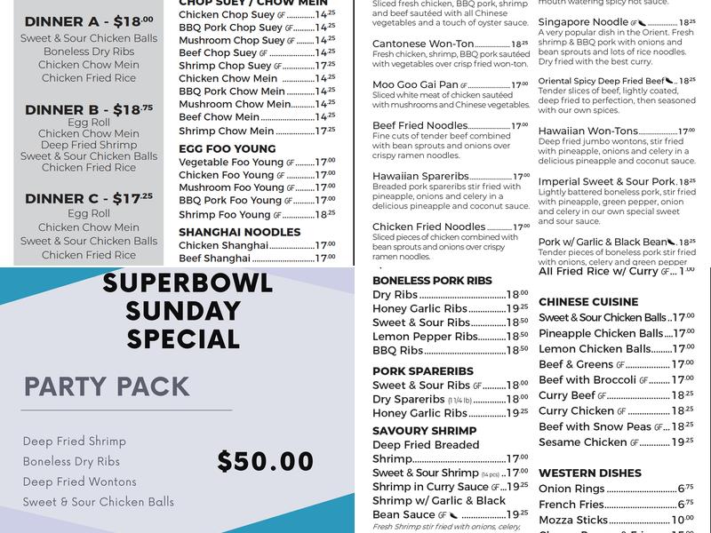 Moon's Kitchen Menu