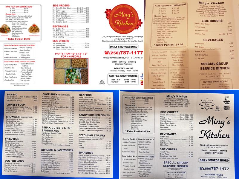 Mings Kitchen Menu