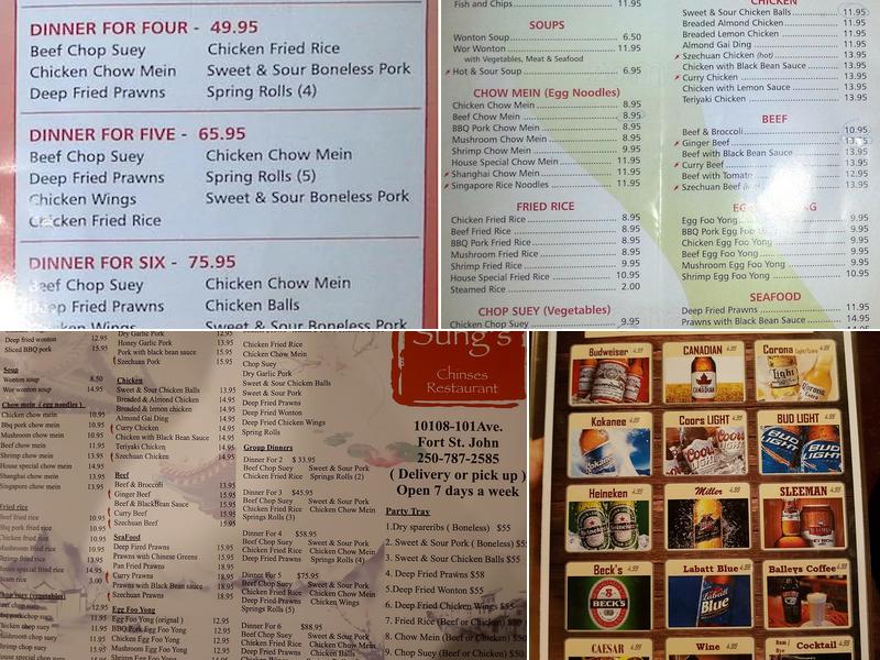 Sung's Menu