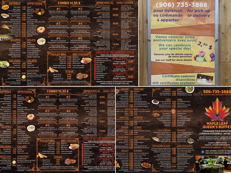 Maple Leaf Queen's Buffet Menu