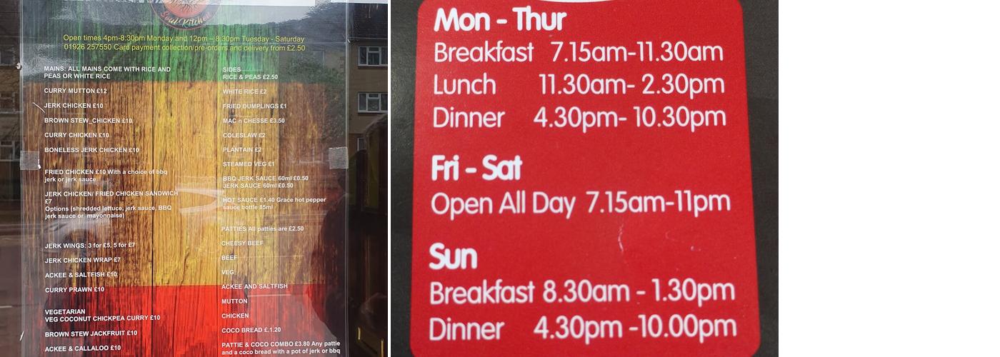 Tachbrook Fishbar and Diner Menu