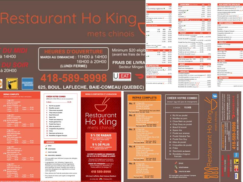 Restaurant Buffet Ho-King Menu