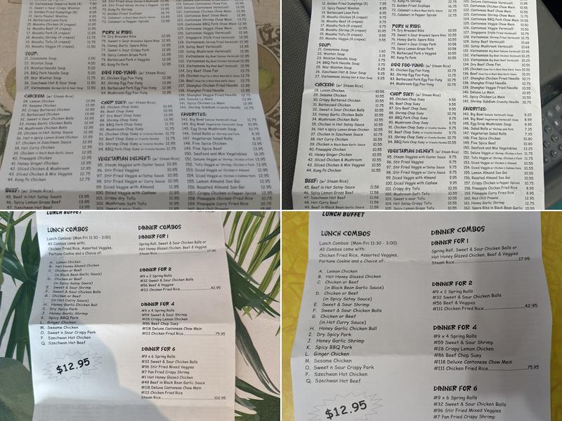 Five Spice Restaurant Menu