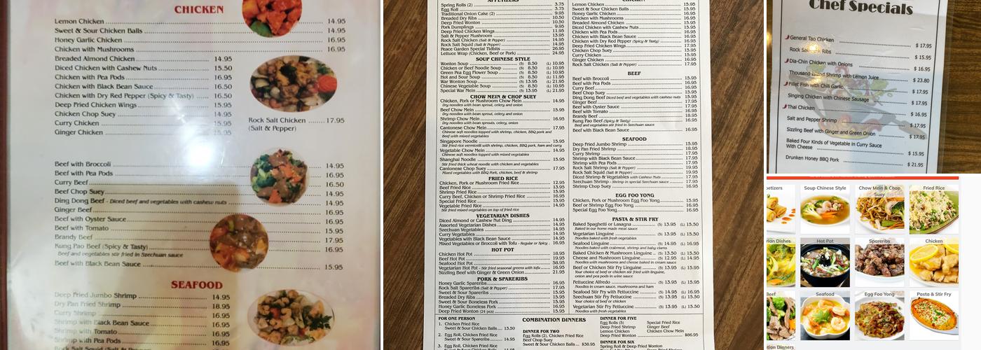 Peace Garden Menu