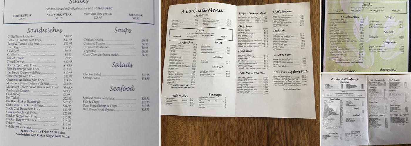 Pan Handle Restaurant Menu