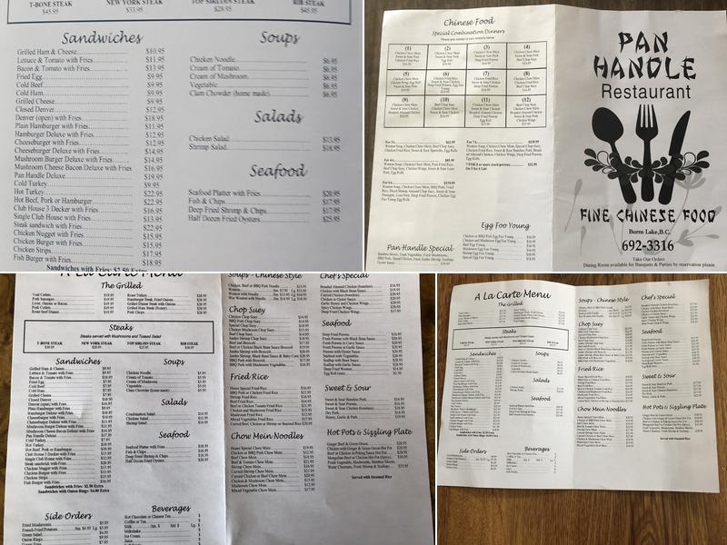 Pan Handle Restaurant Menu