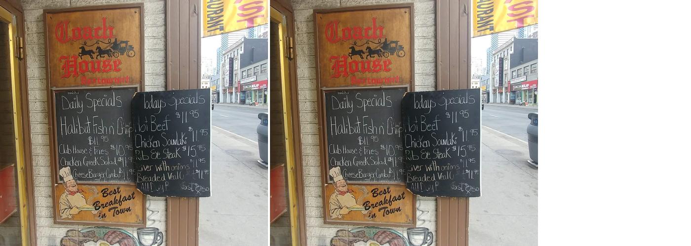 Coach House Restaurant Menu