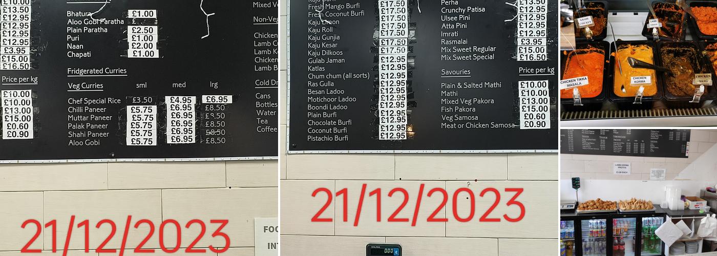 Millenium Sweethouse Menu