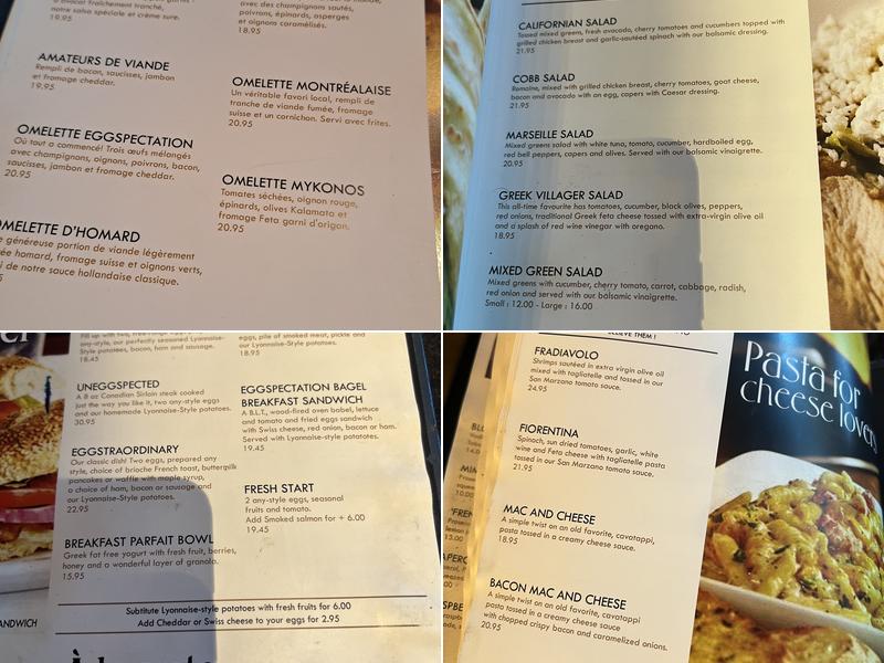 Eggspectation - Maisonneuve Menu