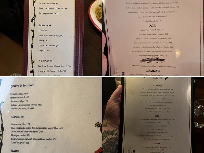 Joe Beef Menu