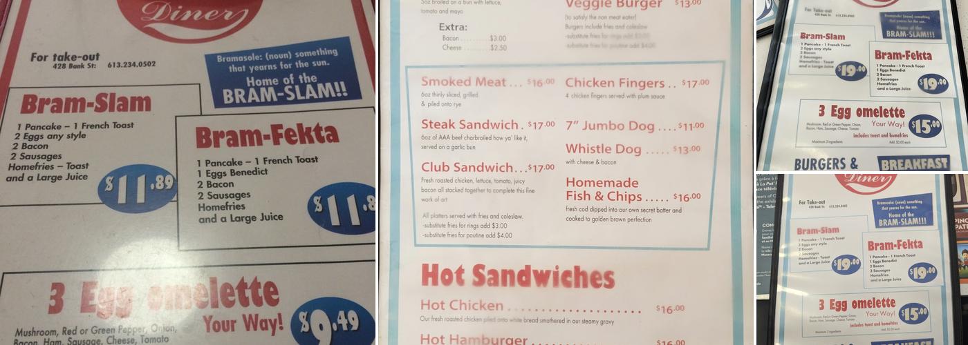 Bramasole Diner Menu