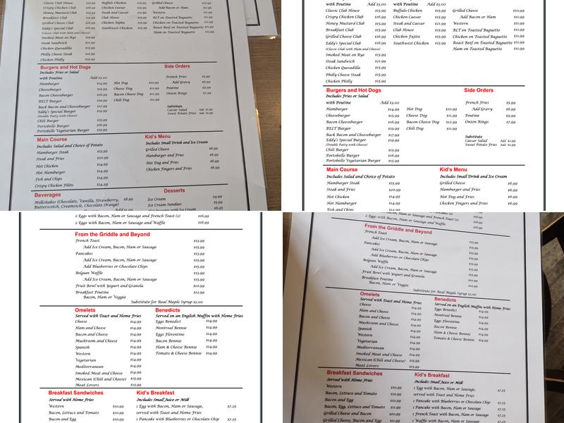 Eddy's Diner Menu