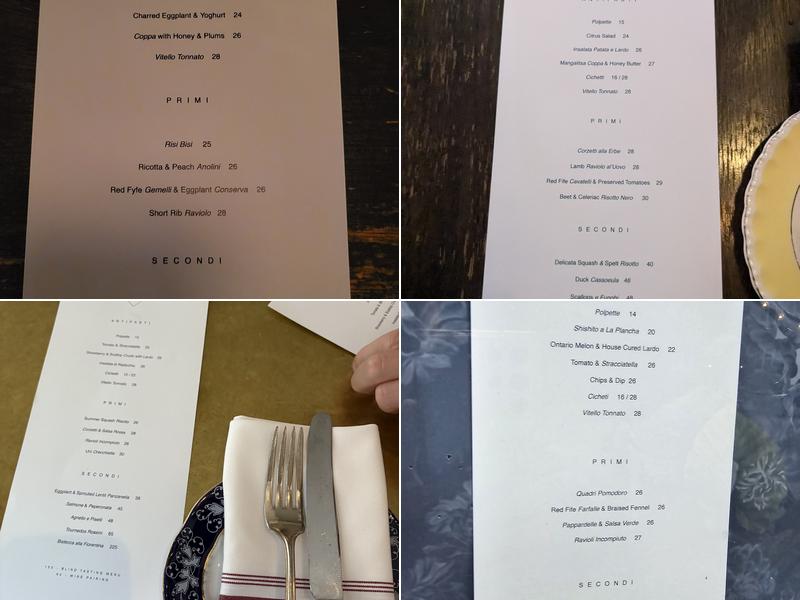North & Navy Menu