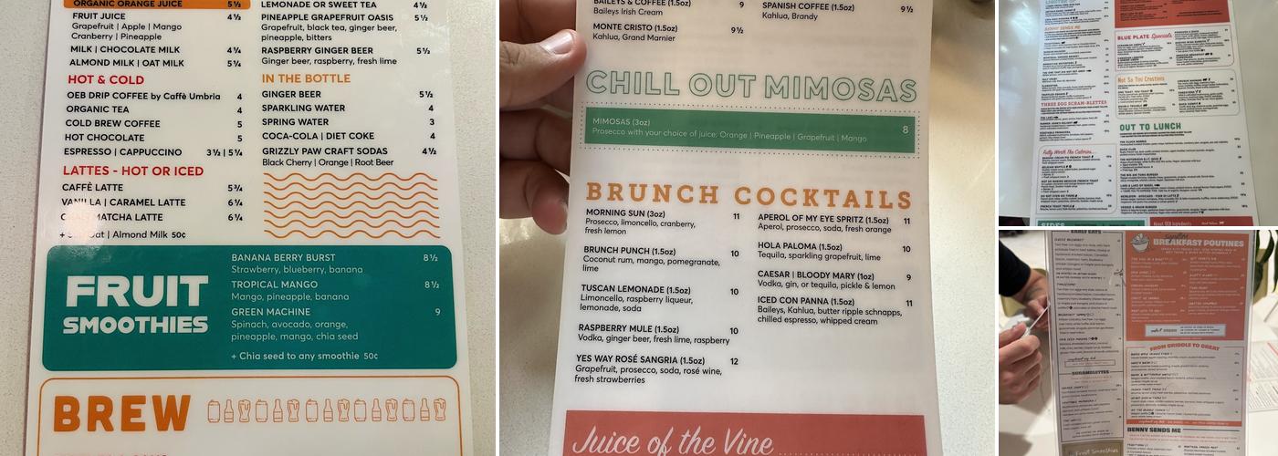 OEB Breakfast Co. Menu