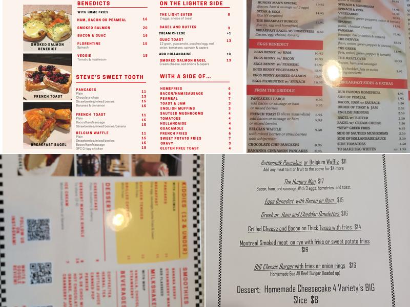 Steve's Open Kitchen Menu