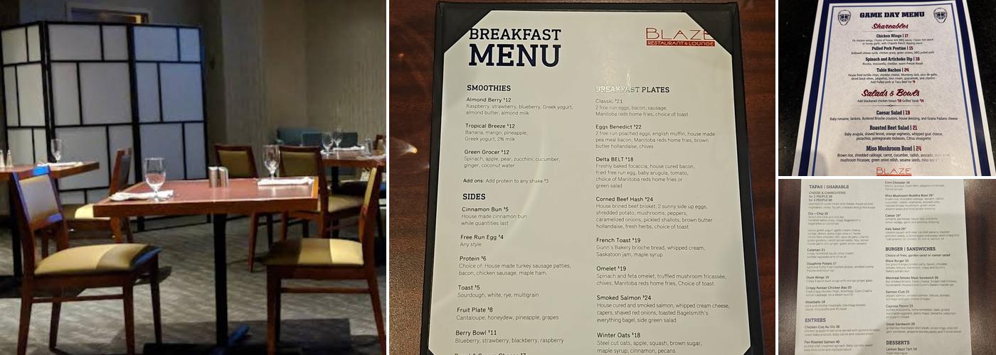 Blaze Bistro and Lounge Menu
