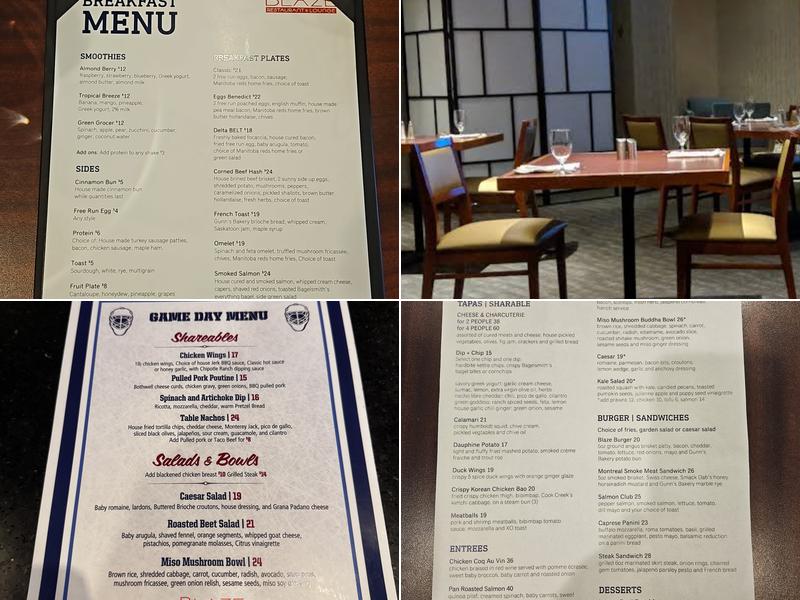 Blaze Bistro and Lounge Menu