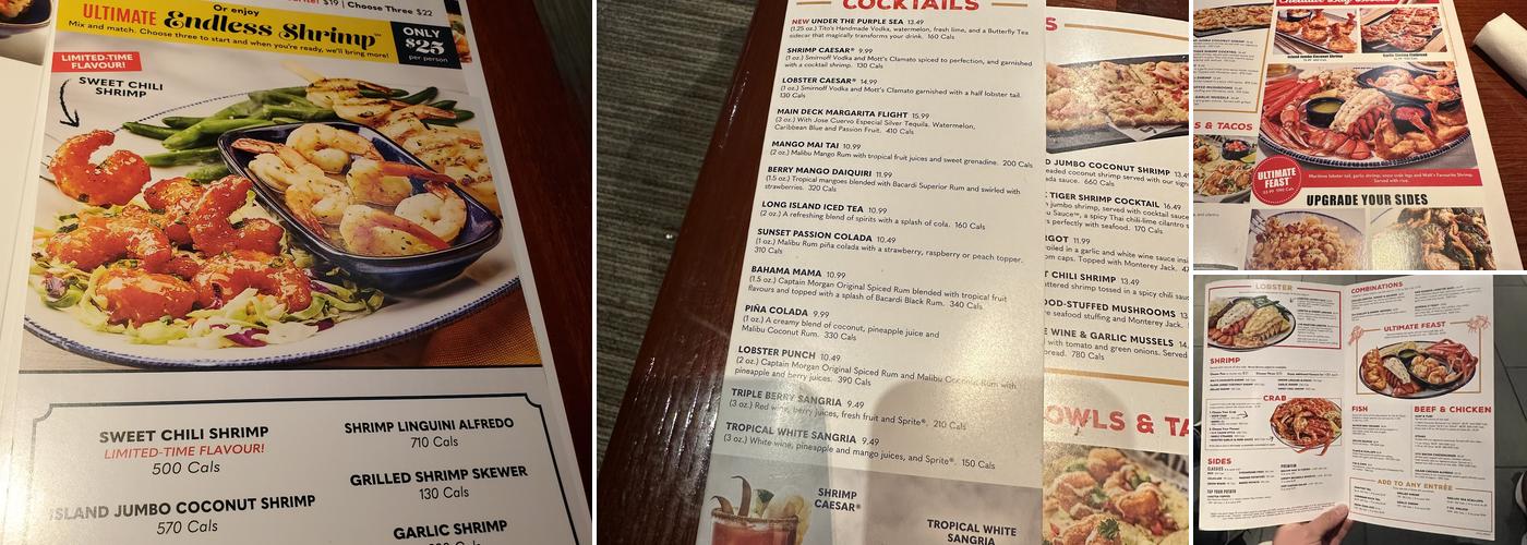 Red Lobster Menu