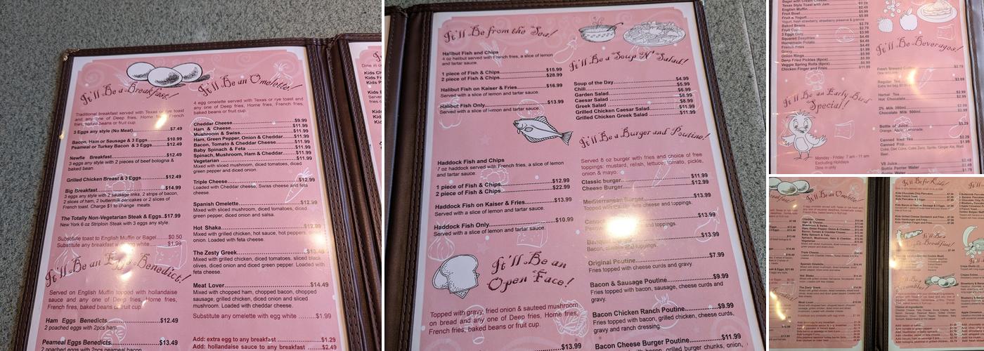 Sherry's Diner Menu