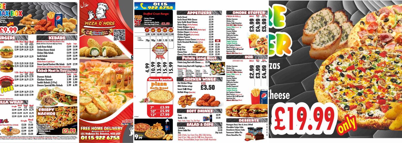 PIZZA O'MORE LEAMINGTON SPA Menu