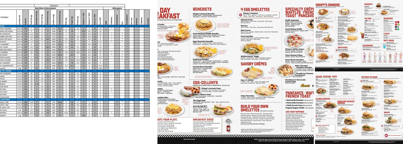 Wimpy's Diner Menu