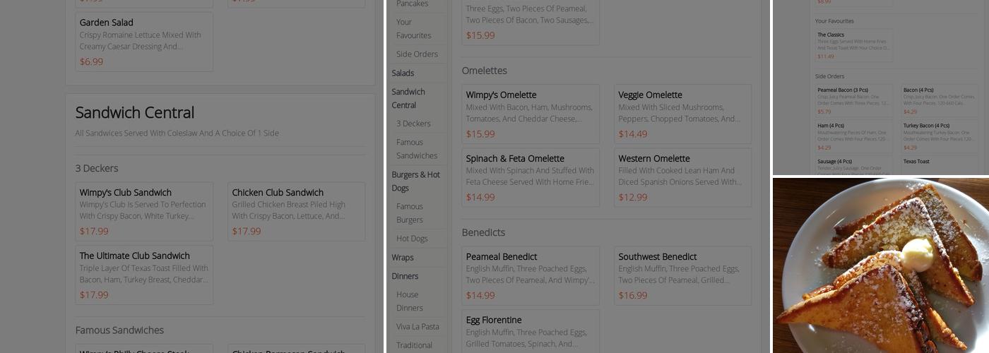 Wimpy's Diner Menu