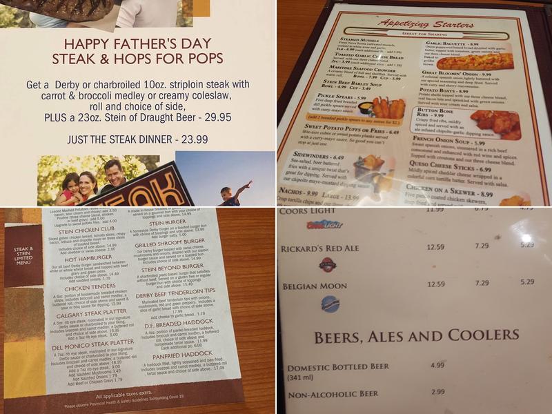 Steak and Stein Family Restaurant Menu