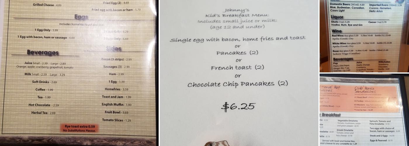 Johnny's Menu