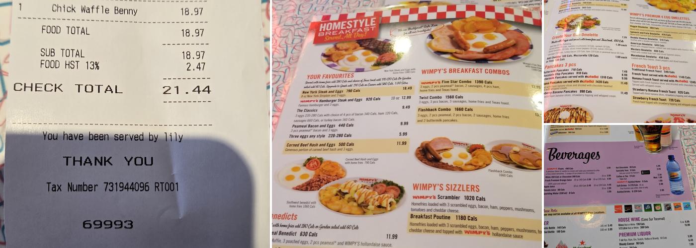 Wimpy's Diner Menu
