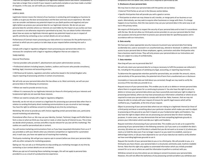 Winson Takeaway Menu