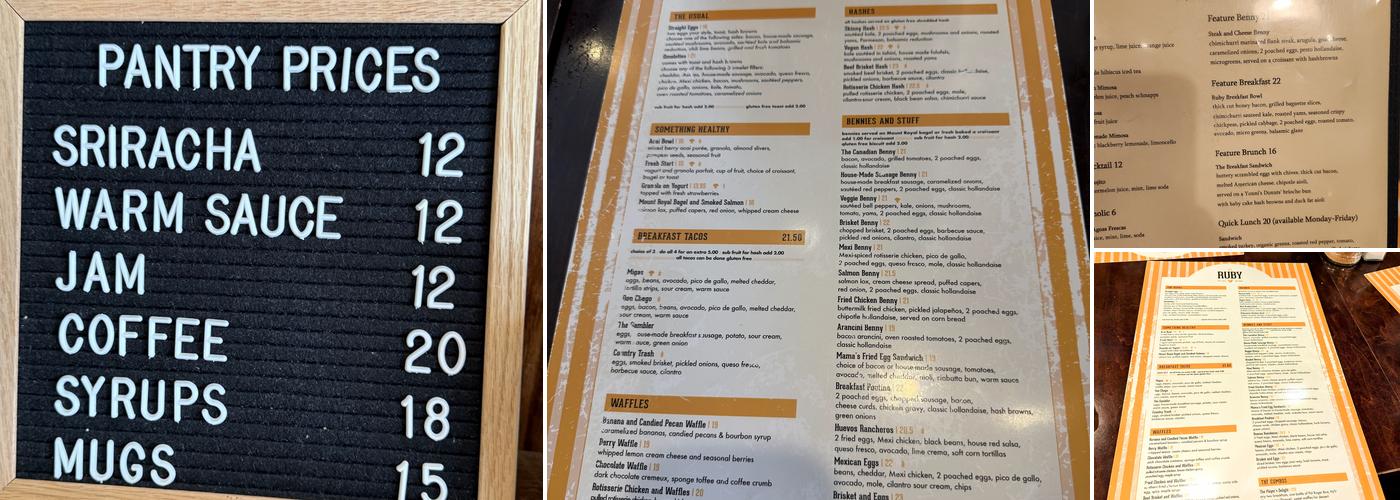 The Ruby on Johnson Menu