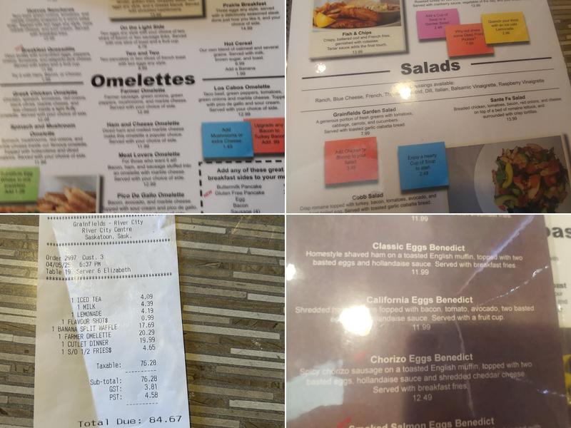 Grainfields Menu