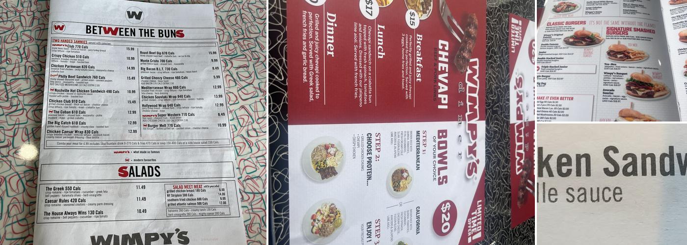 Wimpy's Diner Menu