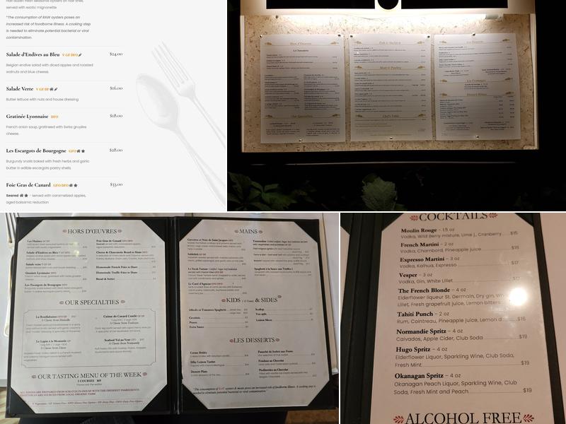 Bouchons Bistro Menu