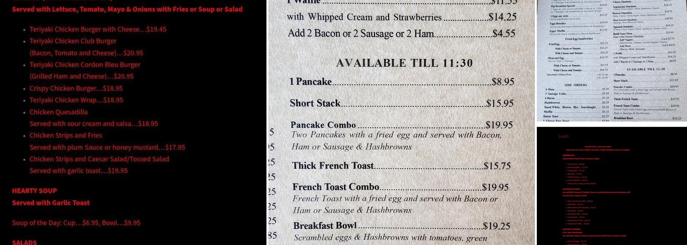 Tania's Restaurant Menu