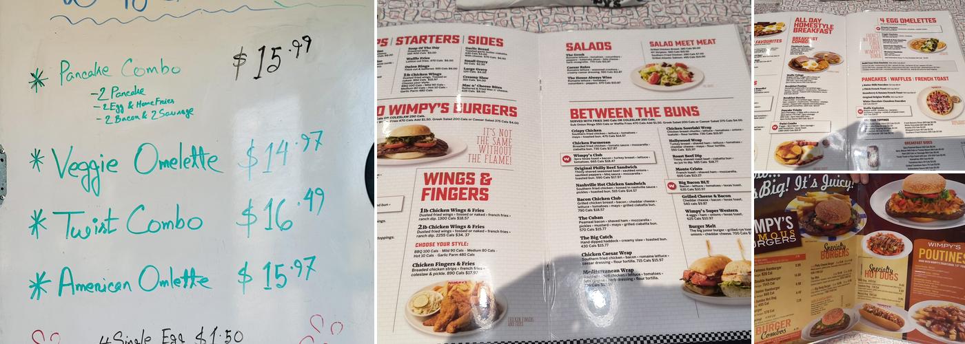 Wimpy's Diner Menu