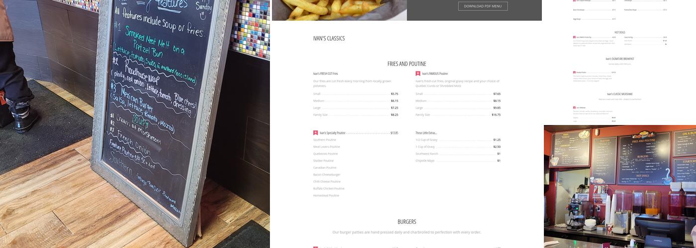 Ivan's Restaurant Menu