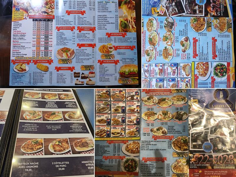 Lafayette Menu