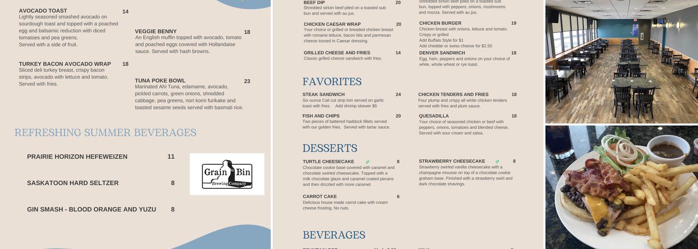 Viewpoint Restaurant and Lounge Menu