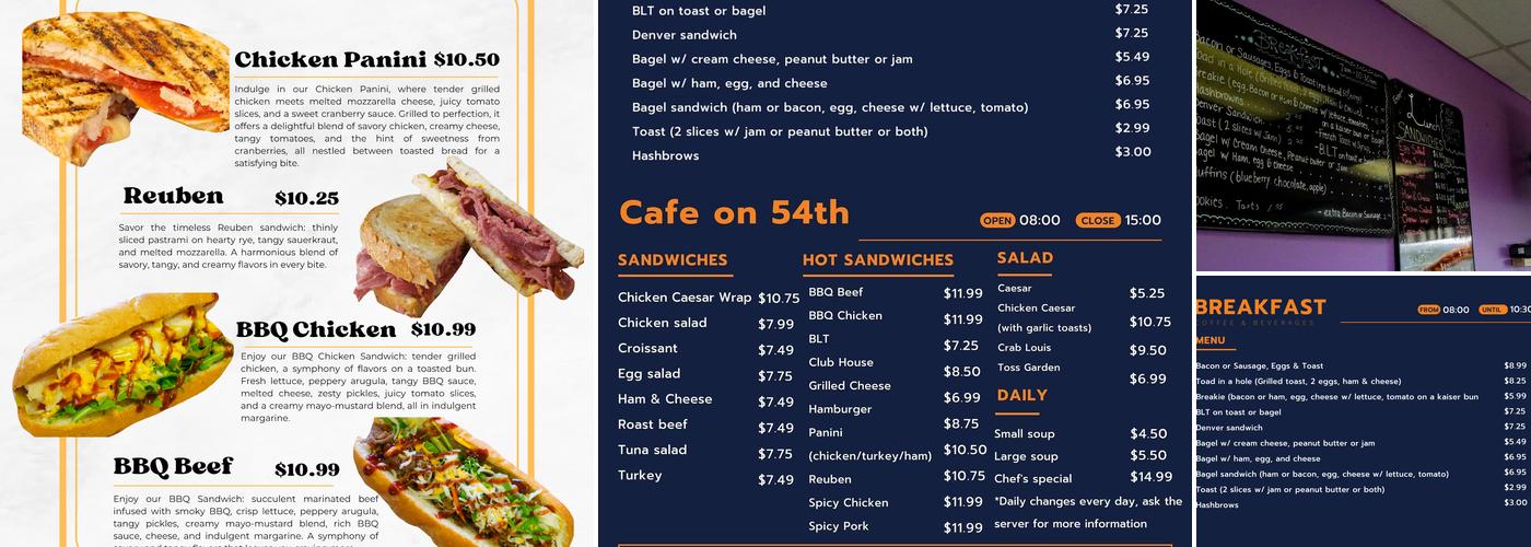Cafe On 54th Menu