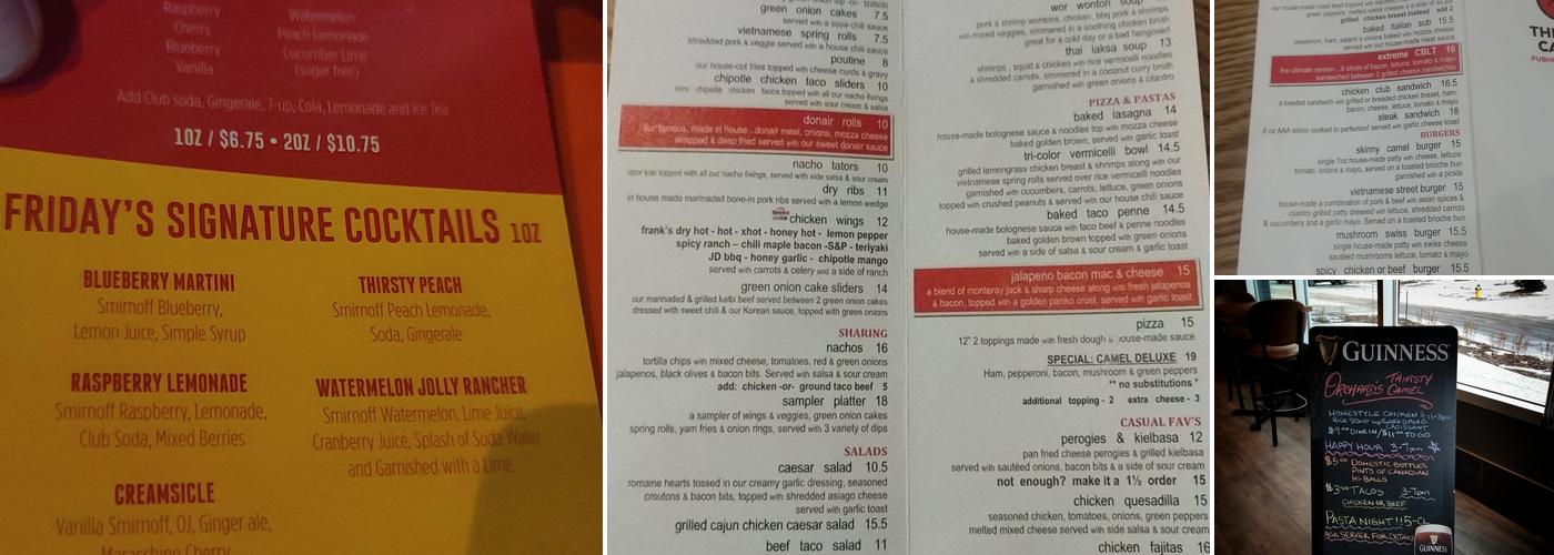 Thirsty Camel Orchards Menu