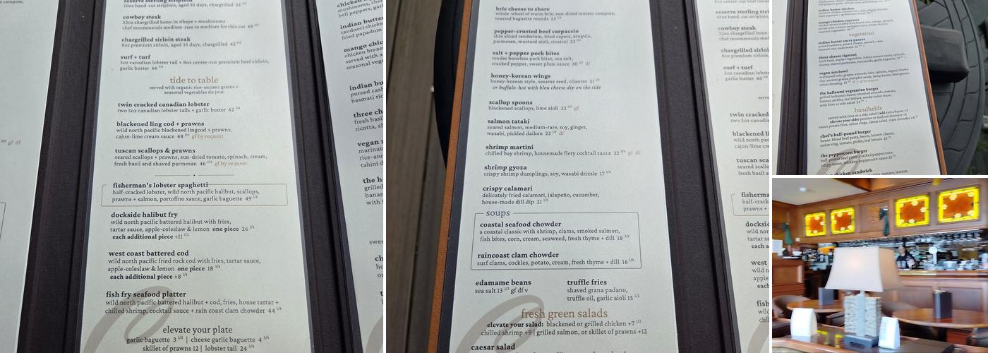 Waterfront Restaurant Menu