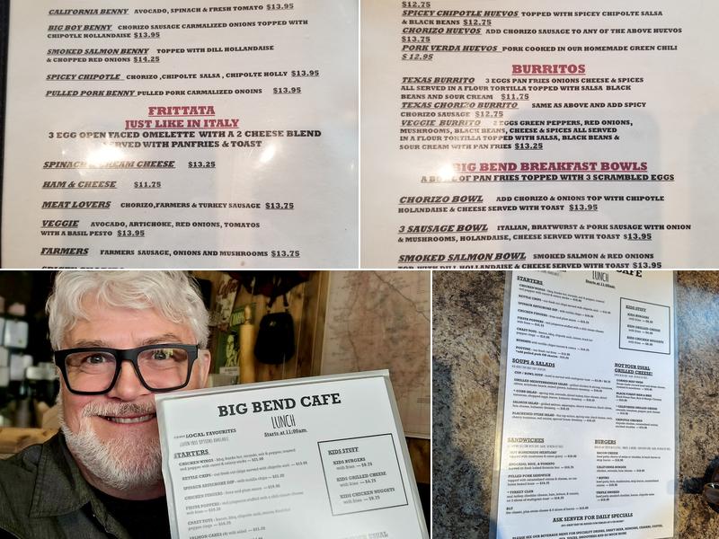 Big Bend Cafe Menu